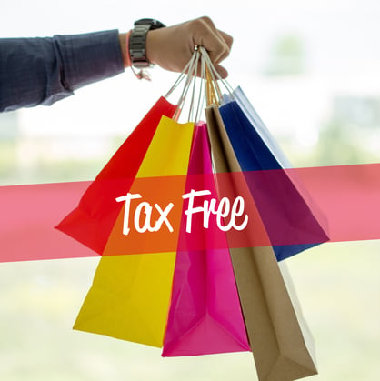 tax free and shopping bag